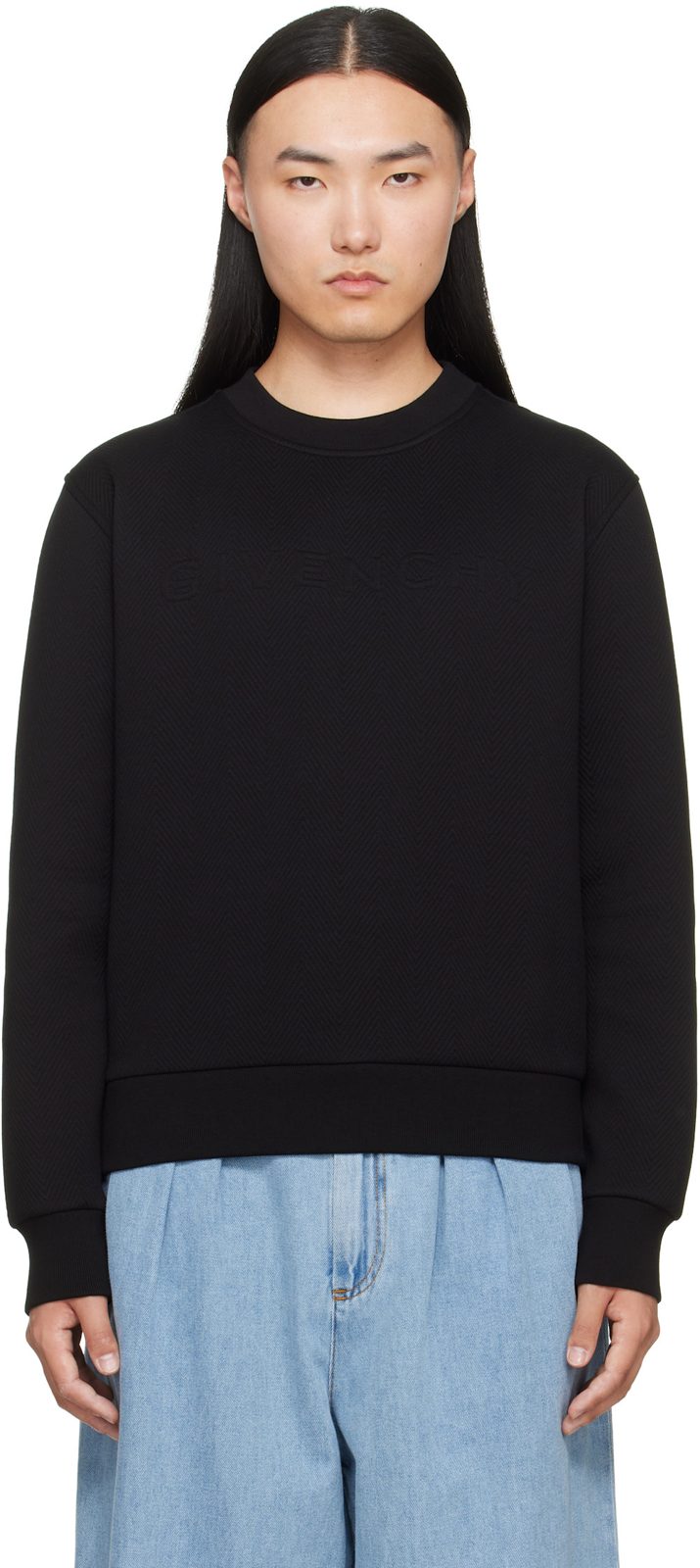 Black Herringbone [지방시] Jacquard Sweatshirt 262278M204000