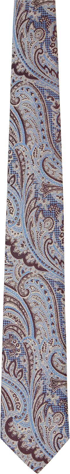 Blue & Burgundy Paisley Tie 262358M158000