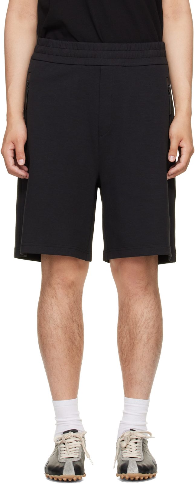Black INT[ERL]OCK Cotton Blend Shorts 262111M193000
