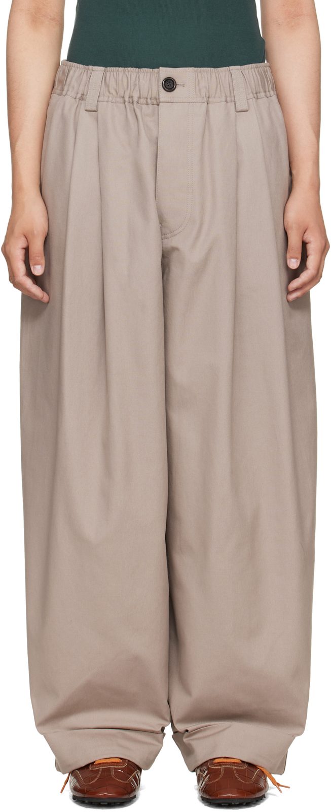 Marni Gray Pleated Trousers 262379M191015