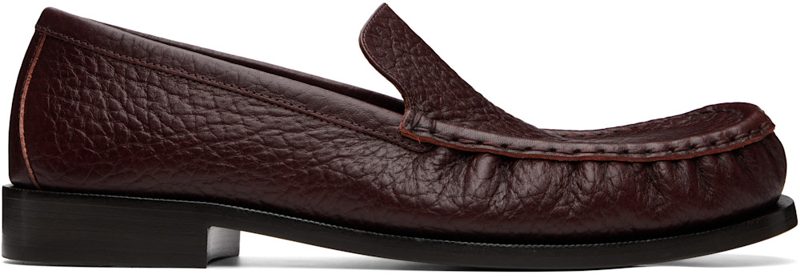 Burgundy Leather Loafers 262358M231005