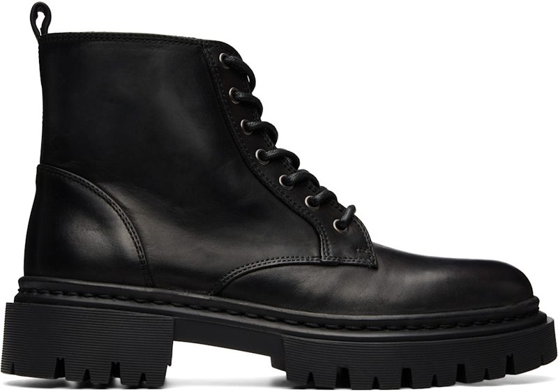 Staud Black Henry Combat Boots 262386F113010