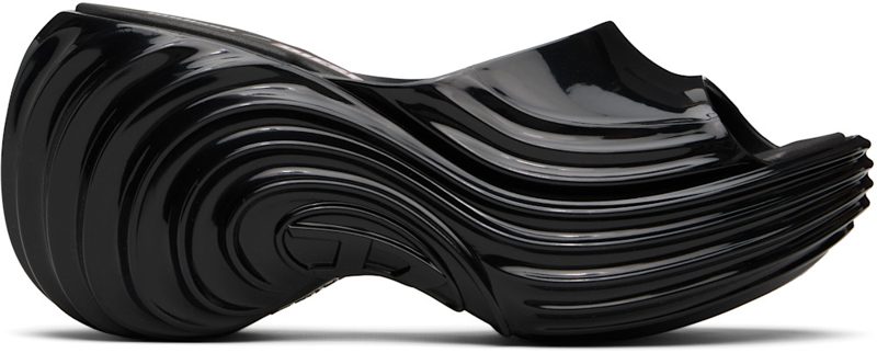 Black Melissa Edition Platform Mule Heeled Sandals 262001F125000