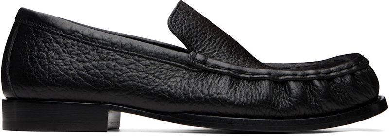 Black Leather Loafers 262358F121004