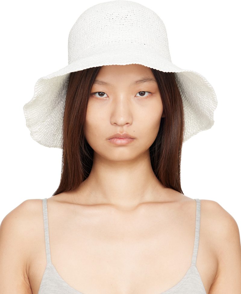 TOTEME White Woven Sun Beach Hat 262771F015000