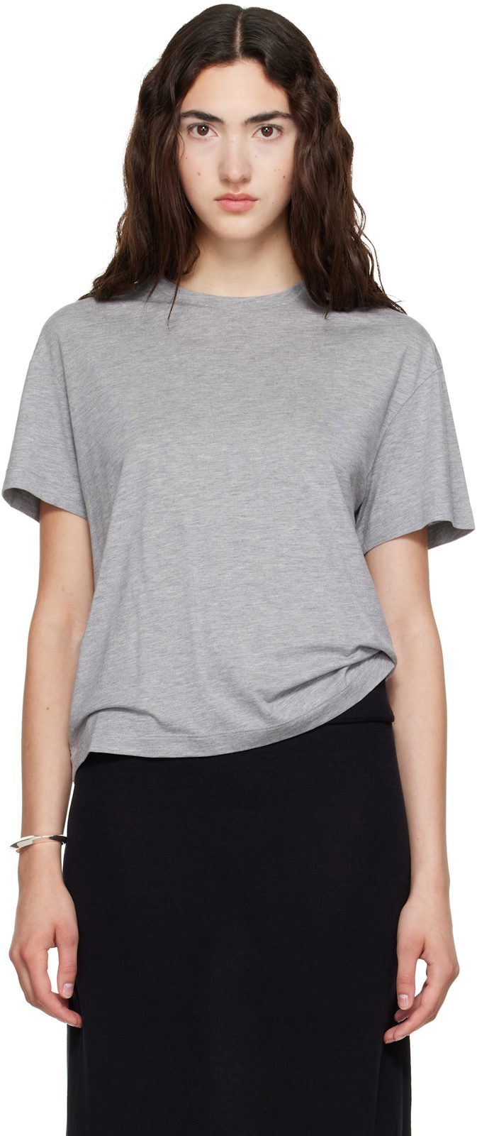 TOTEME Gray Classic T-shirt 262771F110006