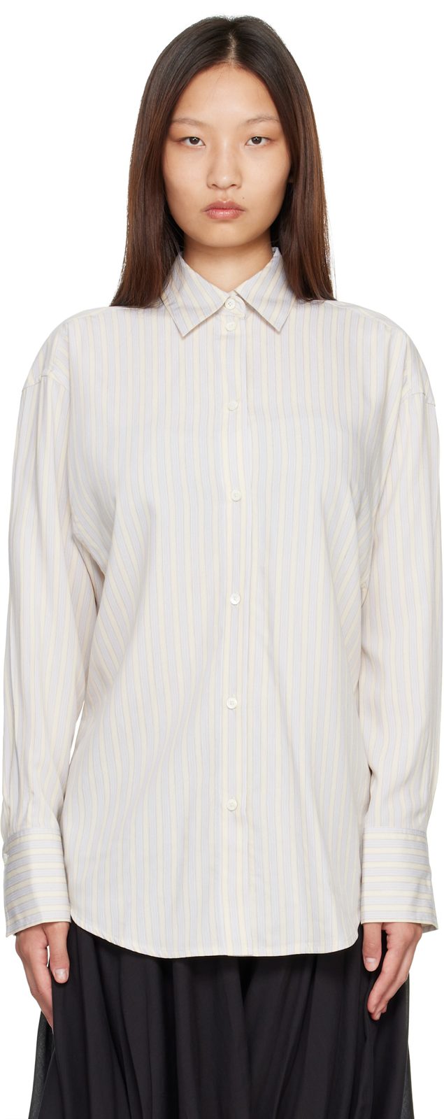 TOTEME [오프화이트] & Blue Oversized Striped Shirt 262771F109009