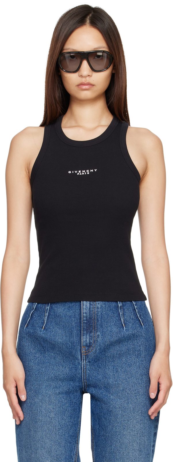 Black Slim Fit [지방시] Paris Tank Top 262278F111006