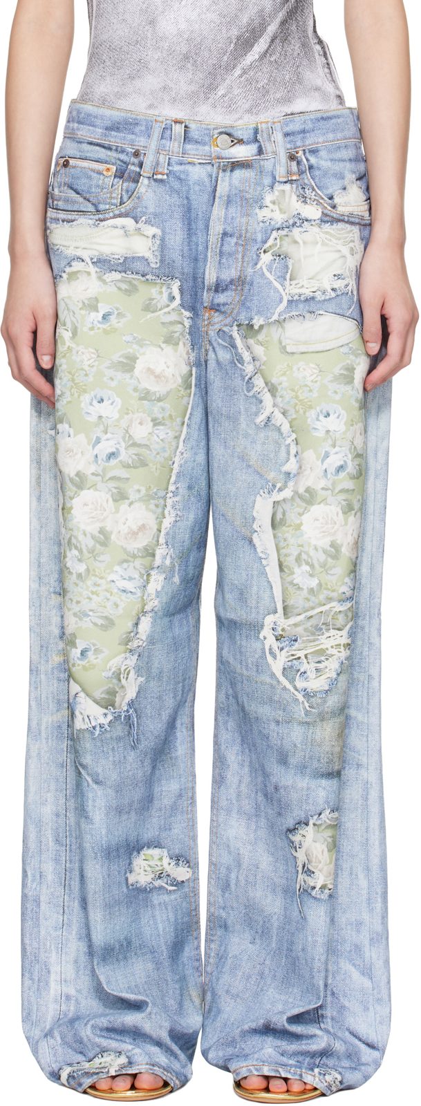 Blue TROMPE-L'OEIL 1981 Jeans 262129F069000