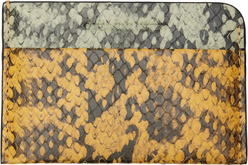 Yellow & Green Leather Card Holder 262358F037000