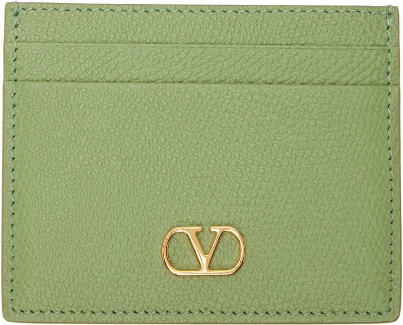 Garavani Green VLogo Signature Grainy Calfskin Card Holder 262807F037001