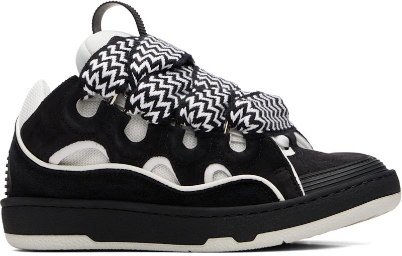 Black & White Bicolor Curb Sneakers 262254F128013