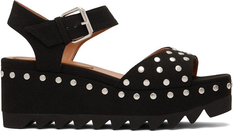 Black Elyse Heeled Sandals 262471F125001