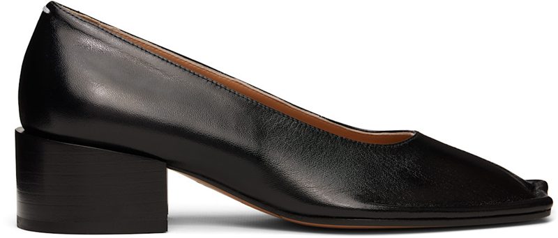 Black Piped Pump Heels 262168F122013