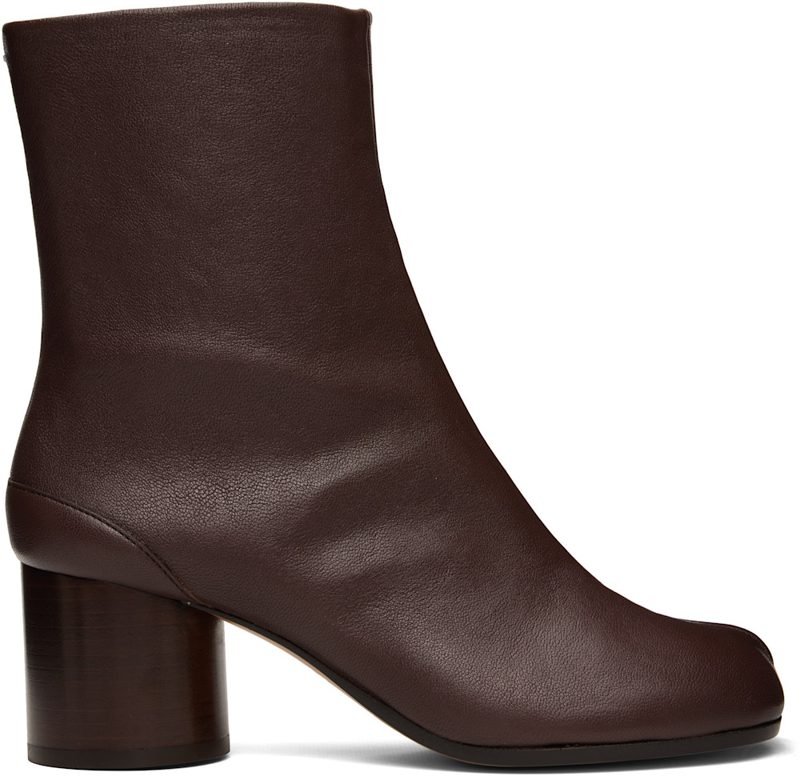 Burgundy Tabi Ankle Boots 262168F113008