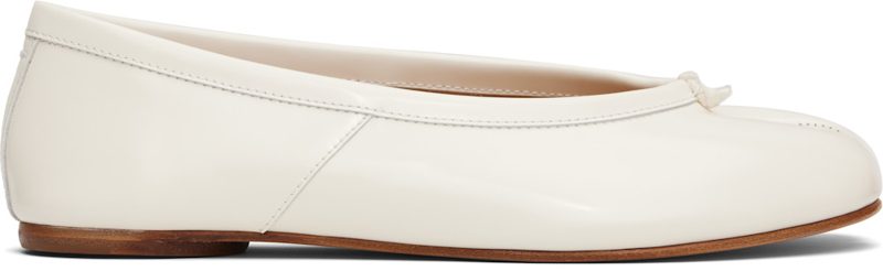 White Tabi Ballerina Flats 262168F118001