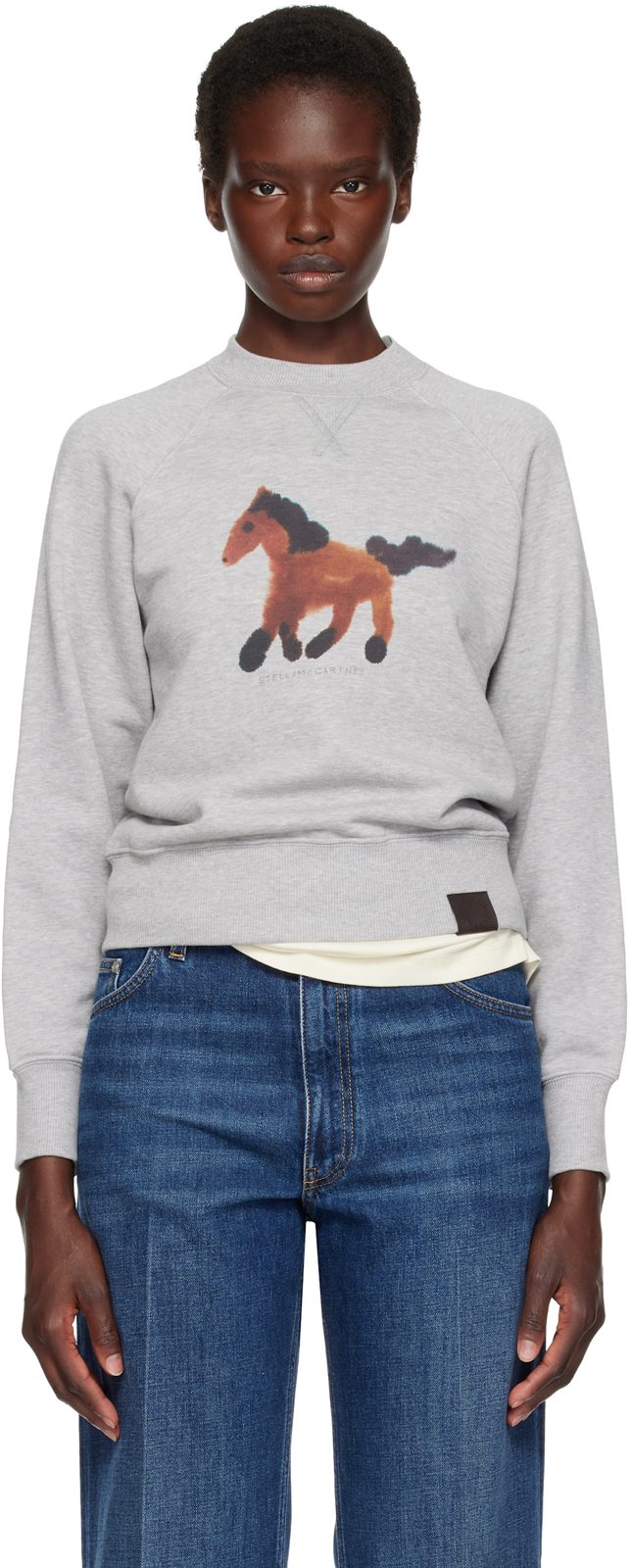 Gray Watercolour Horse Sweatshirt 262471F098000