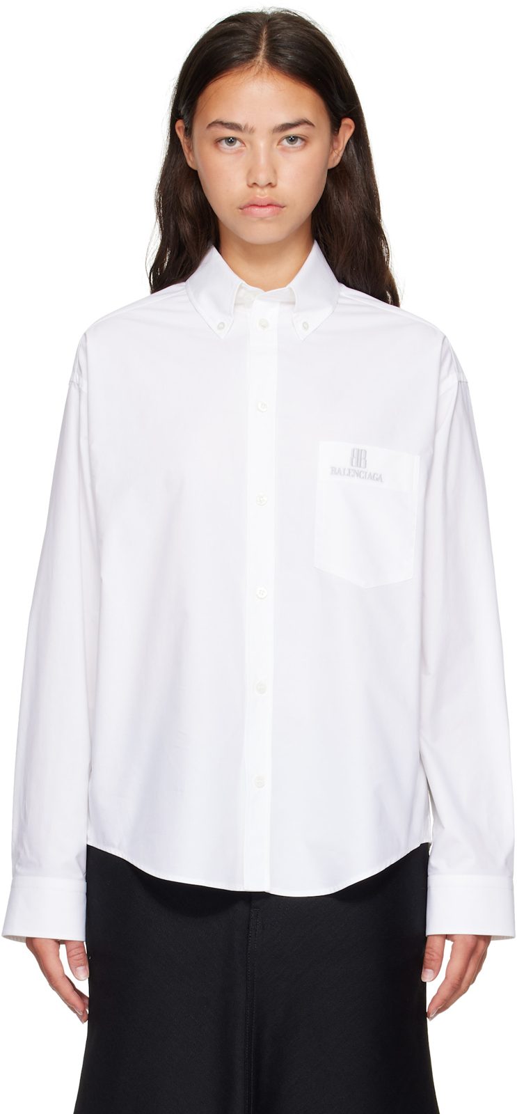White L/S Large Fit Shirt 262342F109006