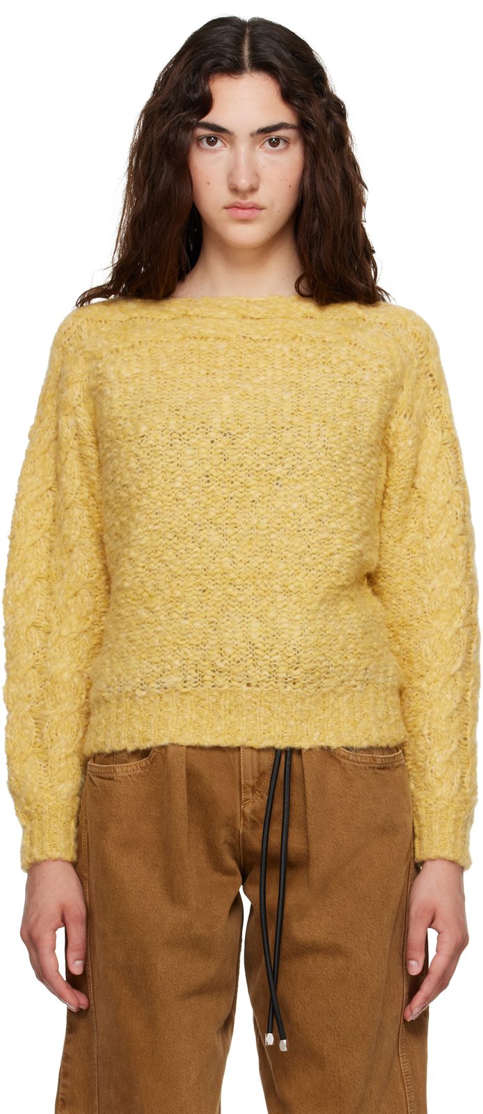 Yellow Ponara Pullover Sweater 262600F096000