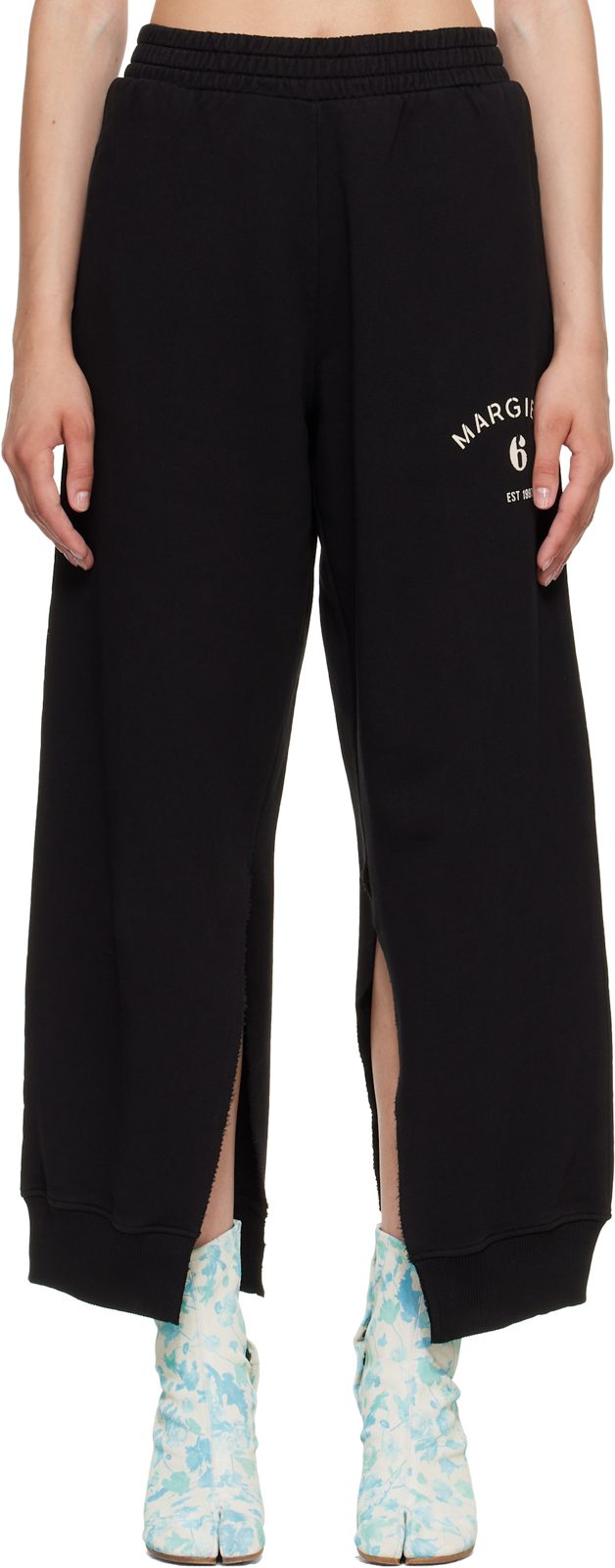 Black Split Hem Lounge Pants 262188F086001