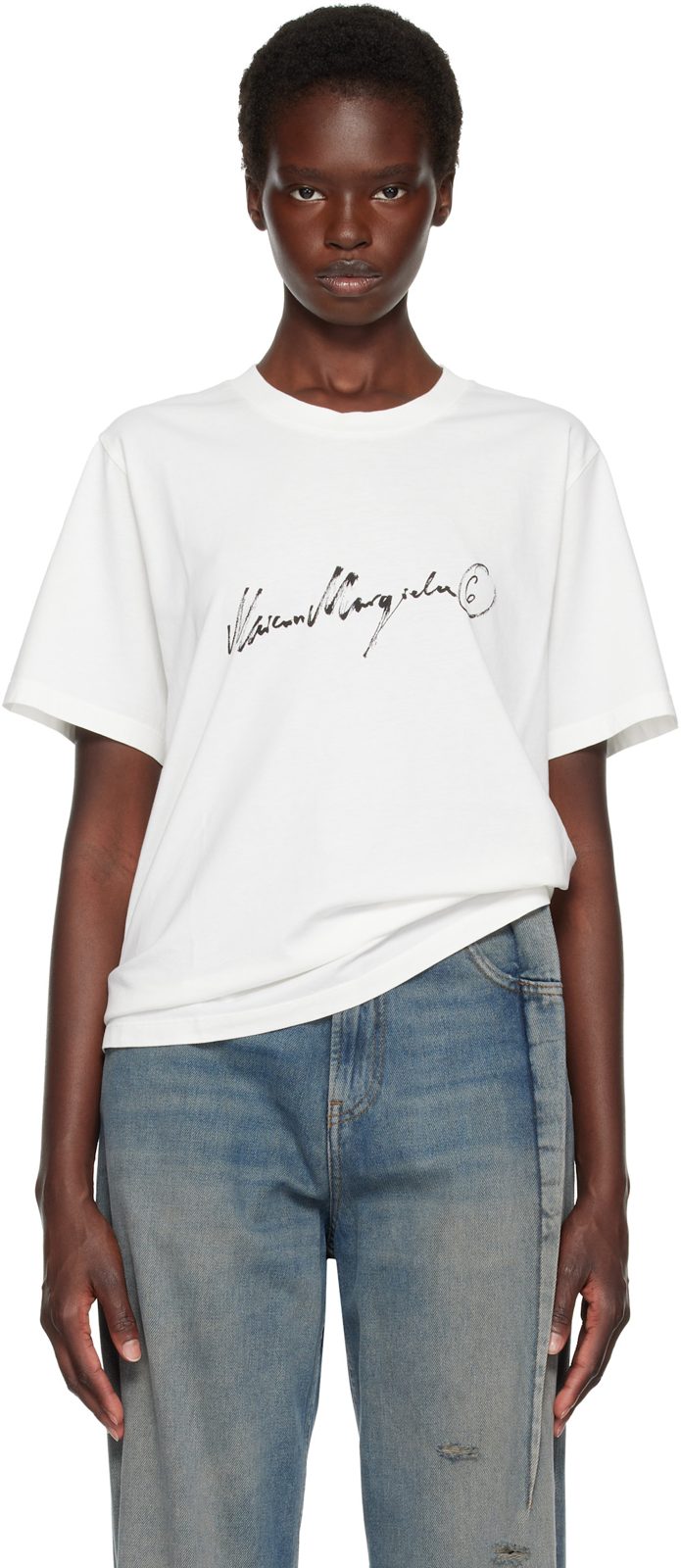 ์คํํ์ดํธ Overdyed Handwritten-Print T-shirt 262188F110015