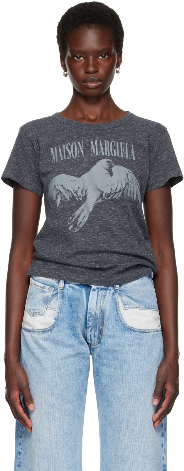 Gray Bird Fitted T-shirt 262168F110006