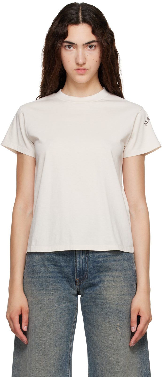 오프화이트 Mannequin-Print Cotton Jersey T-shirt 262188F110010