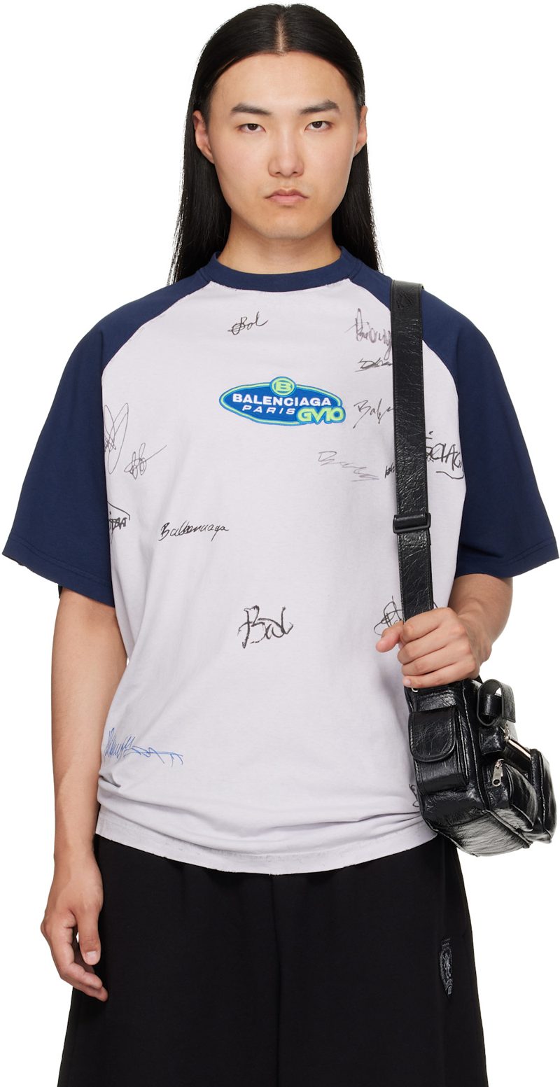 White Raglan Sleeves T-Shirt 262342M213023