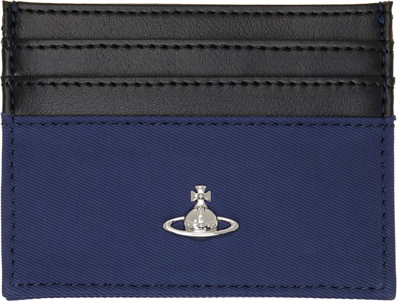 Black & Blue Flat Card Holder 262314M163011