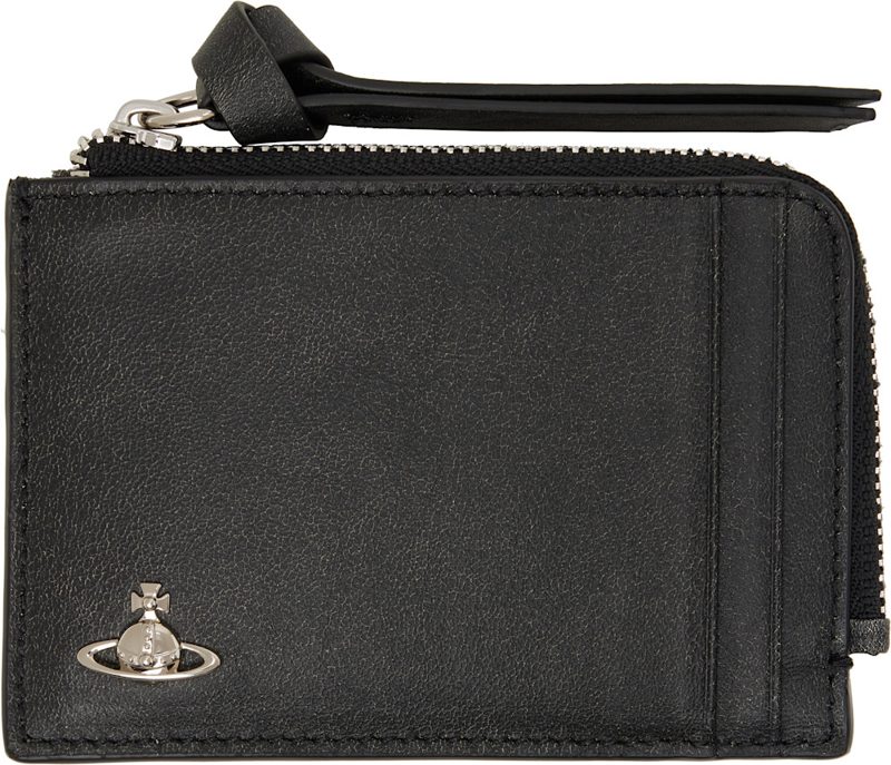 Black Zip Card Holder 262314M163065