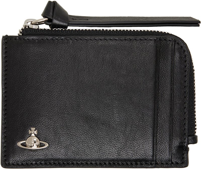 Black Zip Card Holder 262314M163057
