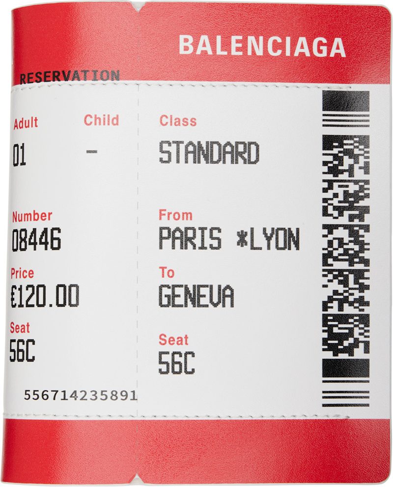 White & Red Passport Boarding Wallet 262342M164003
