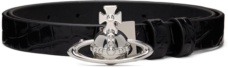 Black Small Orb Buckle Belt 262314M131007