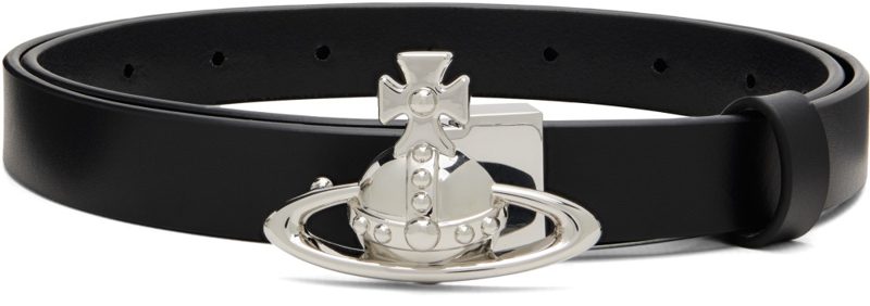 Black Small Orb Buckle Belt 262314M131006