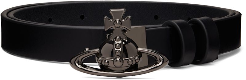Black Small Orb Buckle Belt 262314M131005