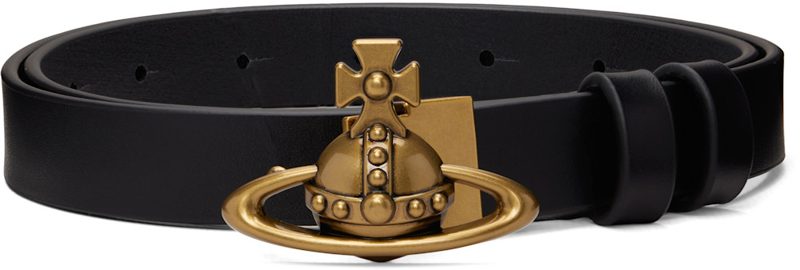 Black Small Orb Buckle Belt 262314M131004