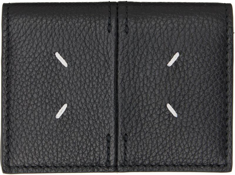 Black Leather Card Holder 262168M163005