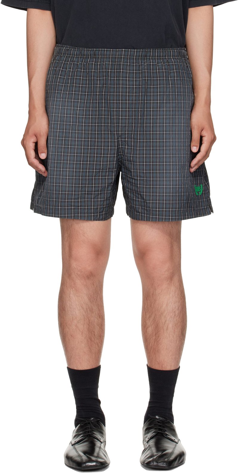 Black & Blue Technical Check Boxer Shorts 262342M193001