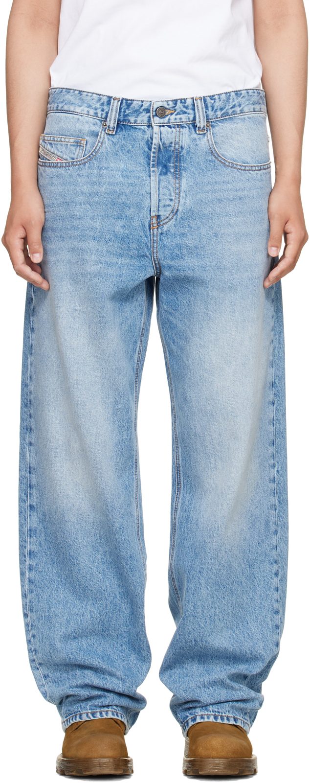 Blue Relaxed Low Waist 2001 D-Macro Jeans 262001M186029