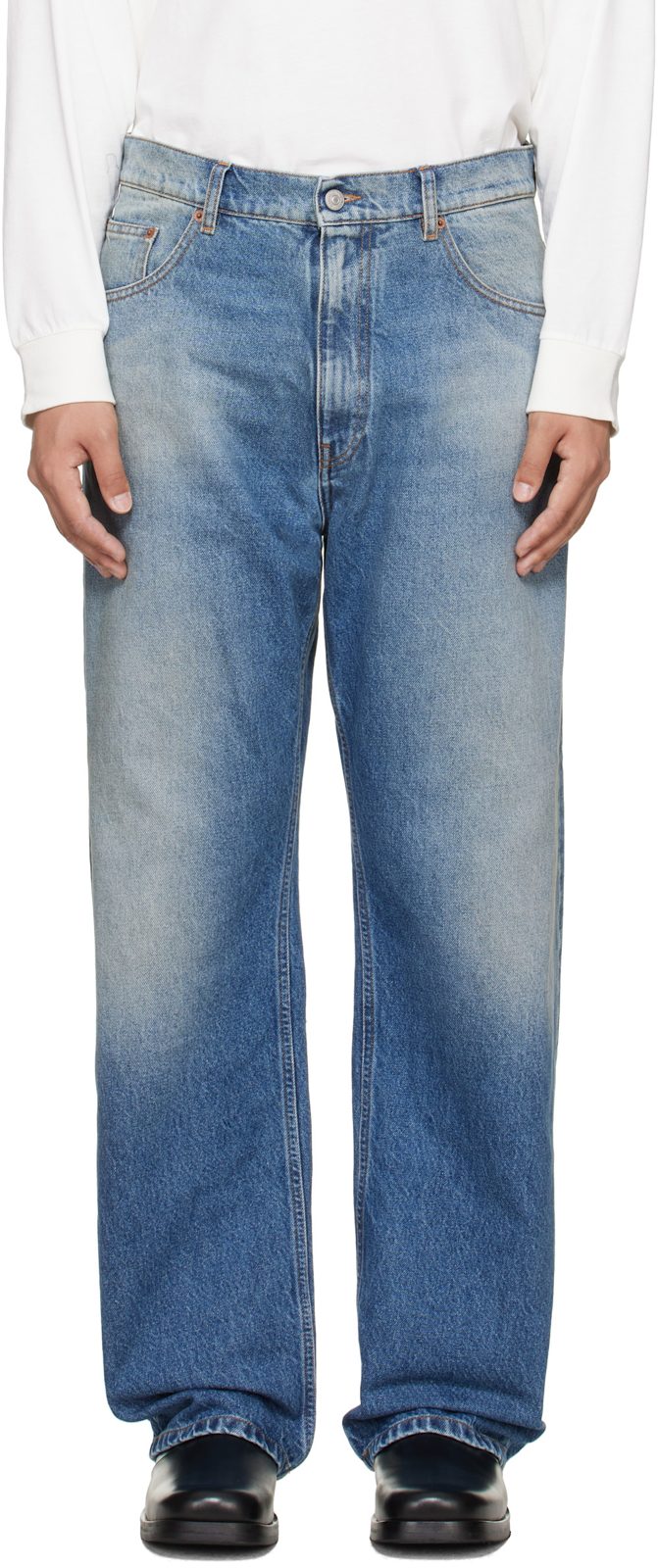 Blue Straight-Leg Jeans 262188M186010