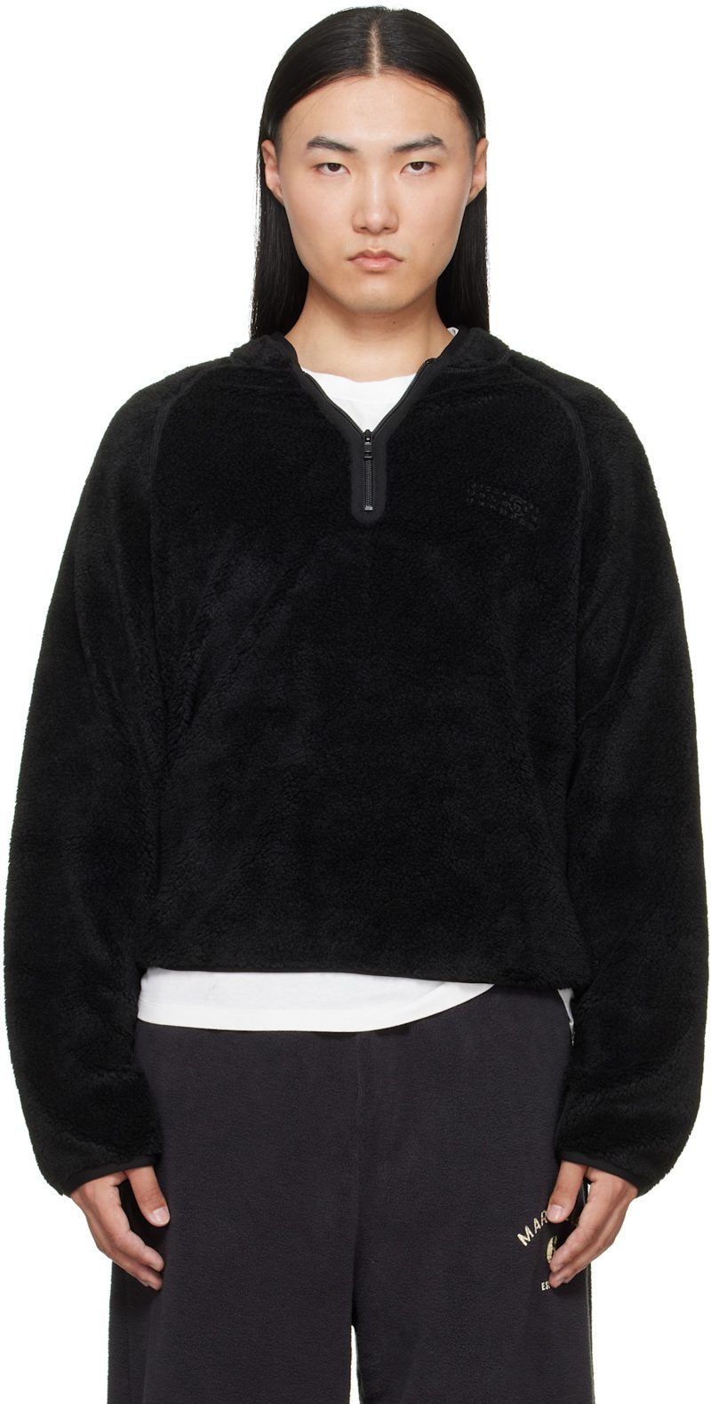 Black Teddy Fleece Sweatshirt 262188M202014