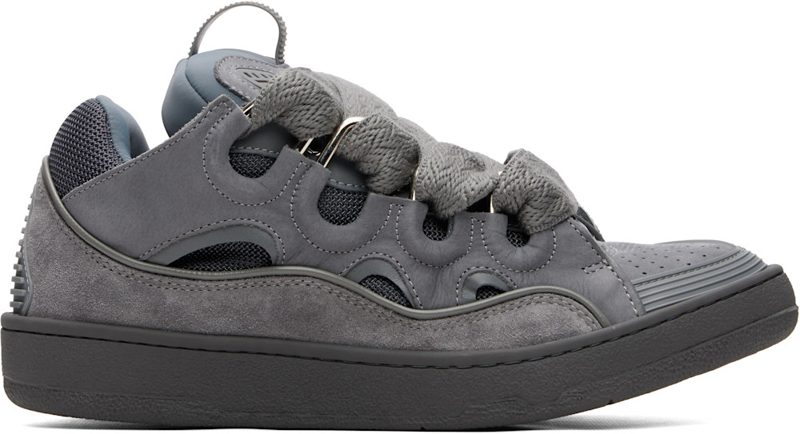 Gray Monocolor Curb Sneakers 262254M237000