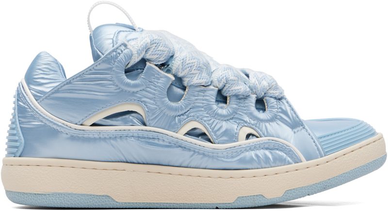 Blue Nylon Curb Sneakers 262254M237008