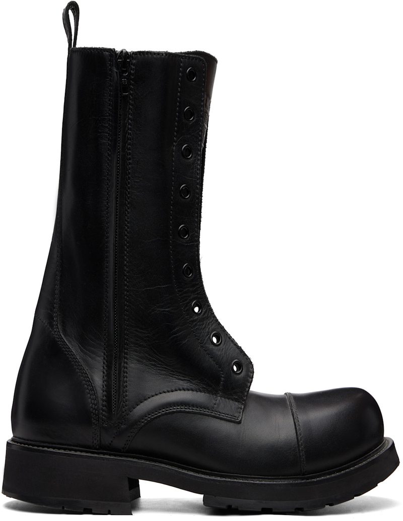 Black Truck Laceup Boots 262342M255007