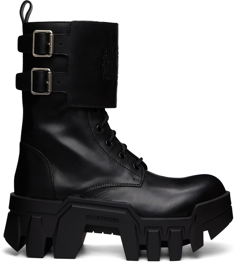 Black Bulldozer Combat Boots 261342M222001