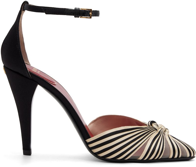 Garavani Black & [오프화이트] Annine Satin Heels 262807F122005
