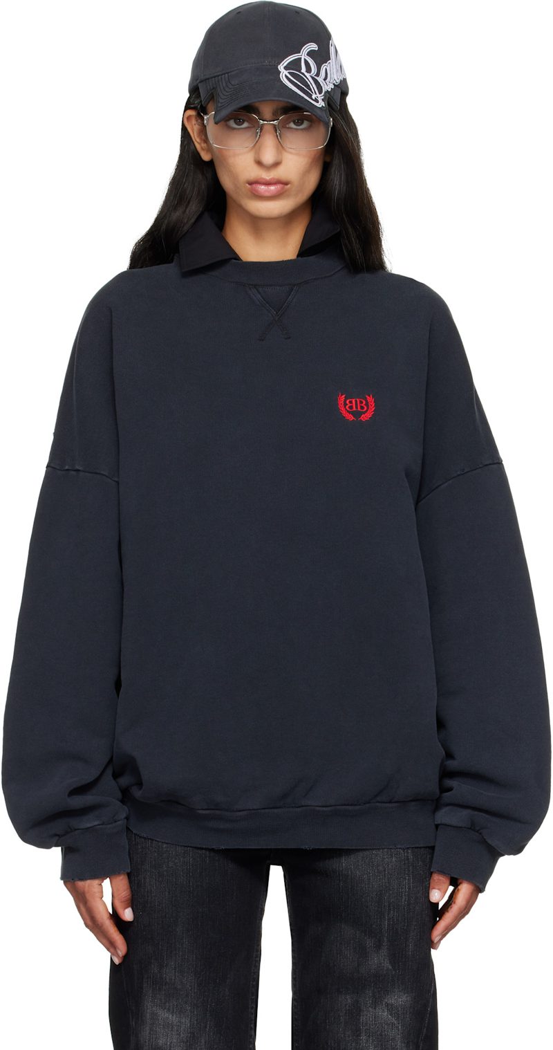 Black Crewneck Sweatshirt 262342F098000
