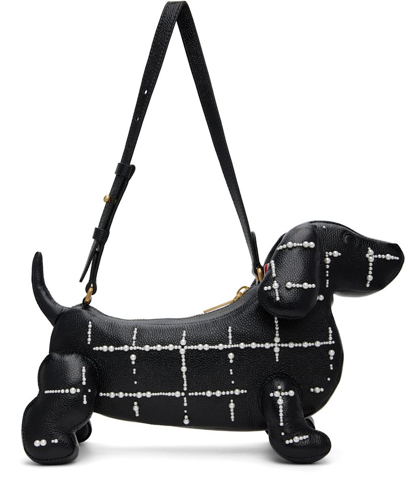 Black Windowpane Pearl Baby Hector Bag 262381F048001