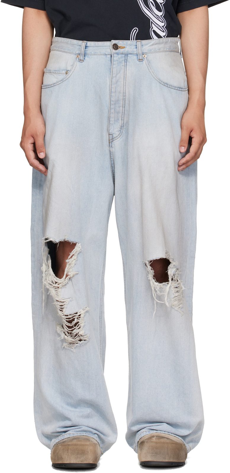 Blue Baggy Jeans 262342M186005