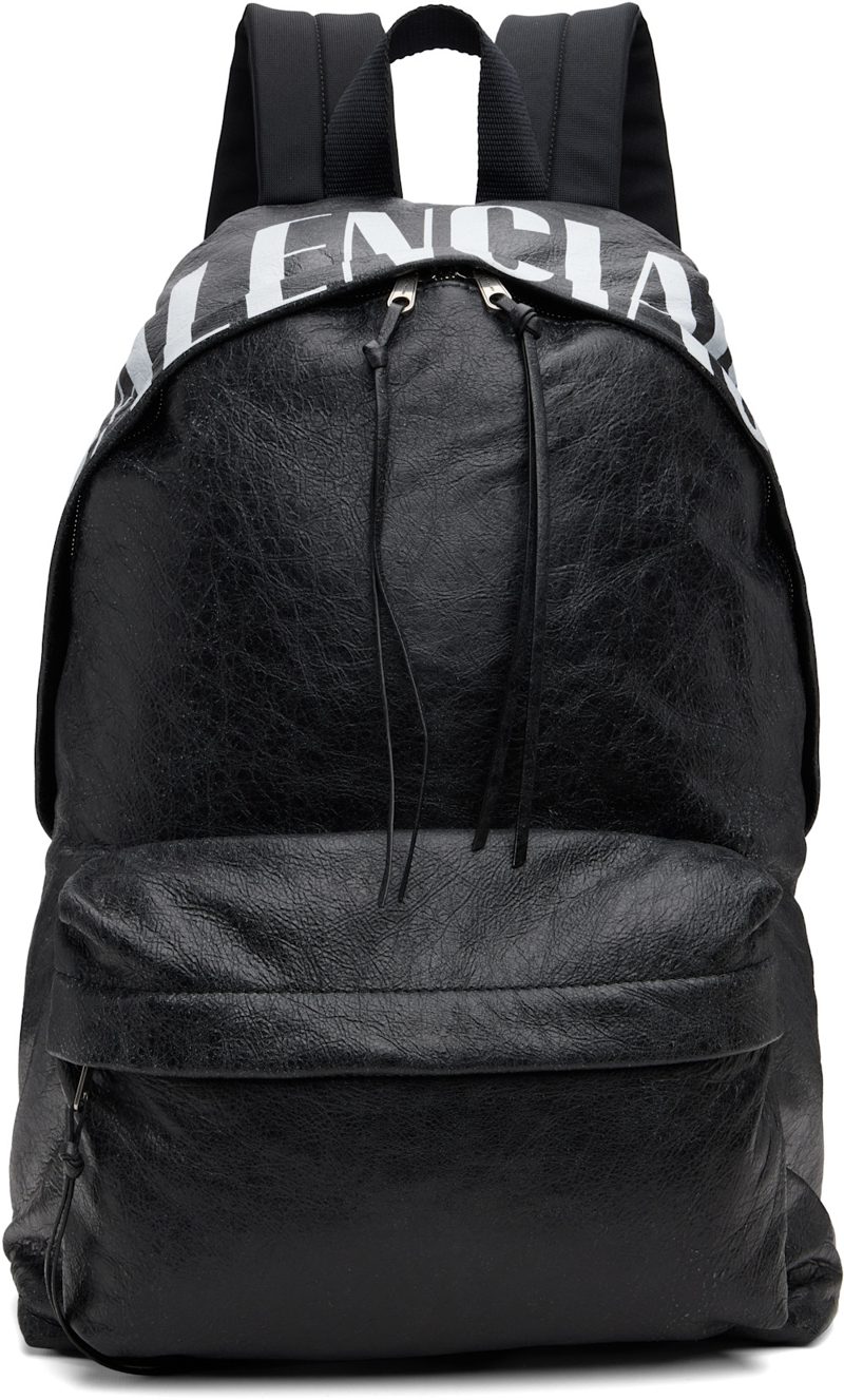Black Vintage Arena Storico Editor Backpack 262342M166000